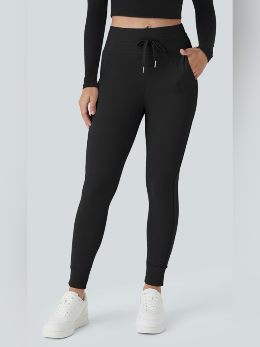 Halara SoftlyZero™ Plush High Waisted Drawstring Pocket Plain Full Length Jogger